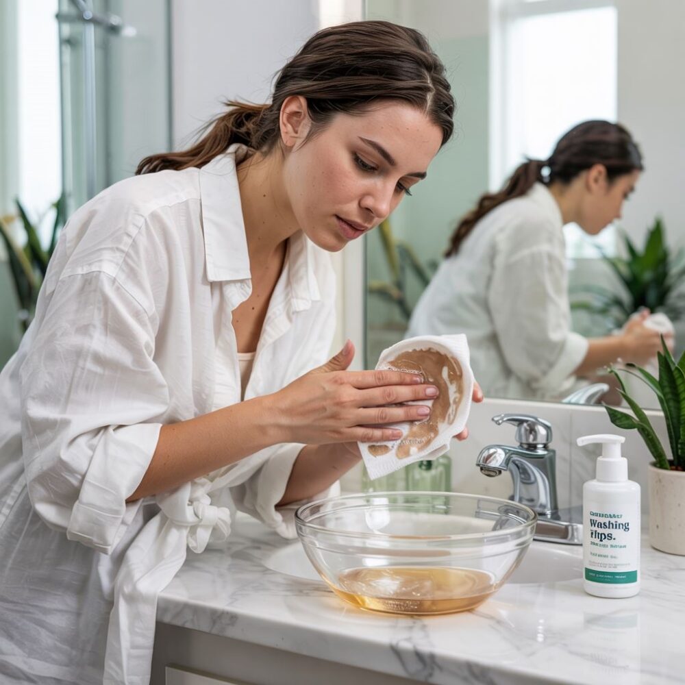 czyszczenie białej koszuli