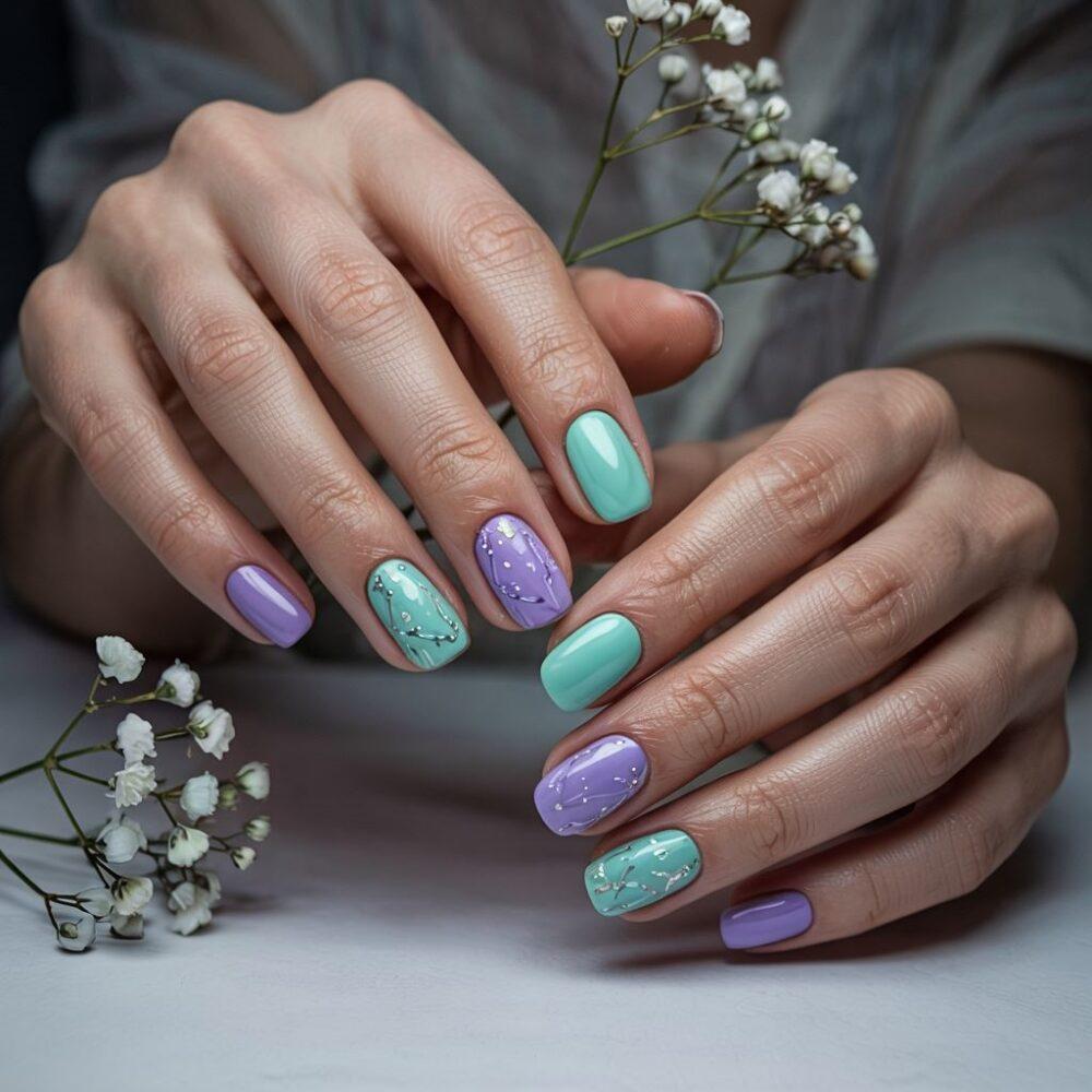 delikatny nail art pastelowy