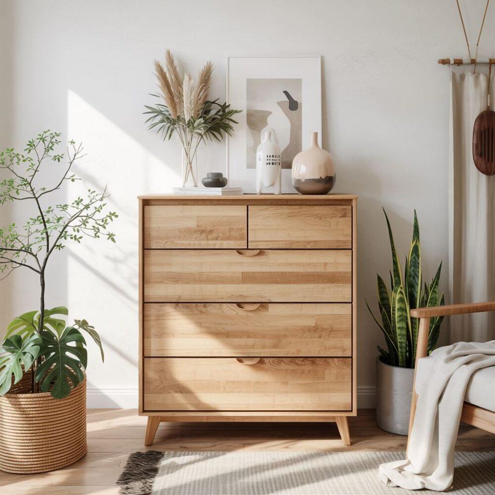 drewniana komoda skandynawska