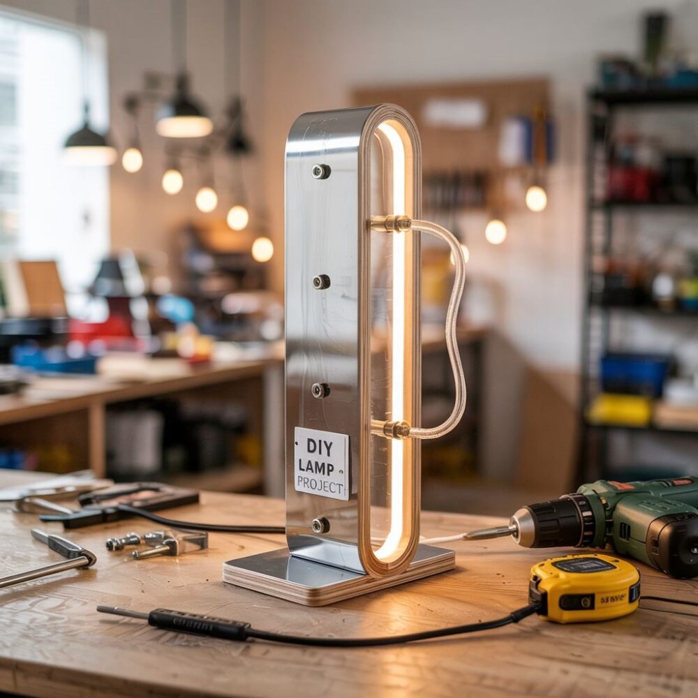 drewniane elementy lampy