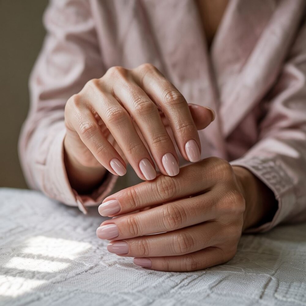 klasyczne paznokcie dla seniorki