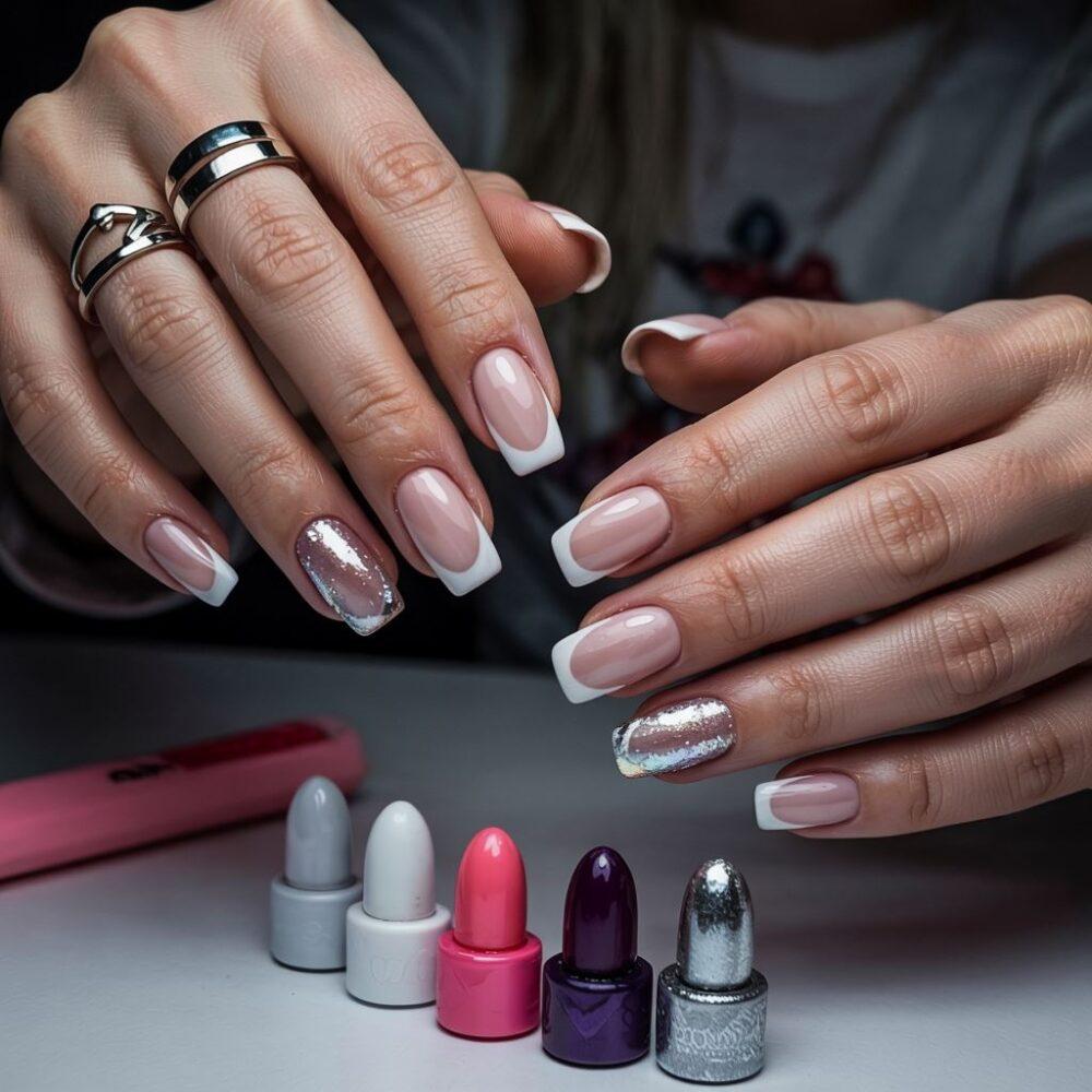 kolorowy manicure żelowy