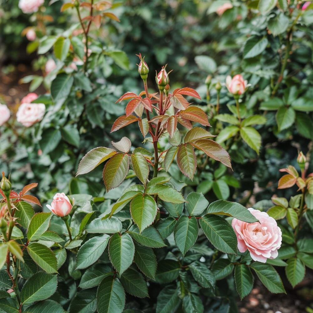 krzew róży bez kwiatów