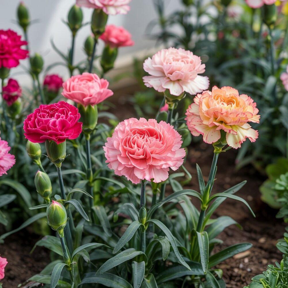 kwiat goździka w ogrodzie