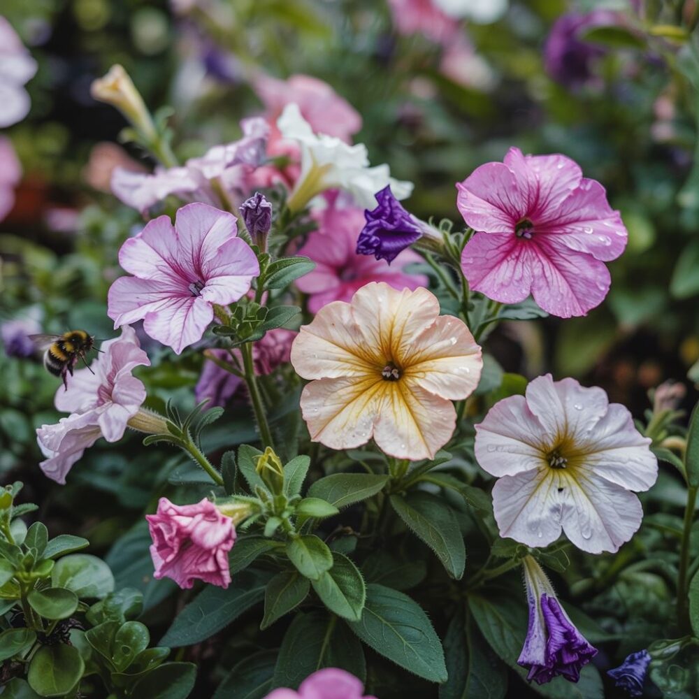 kwiaty petunii z bliska