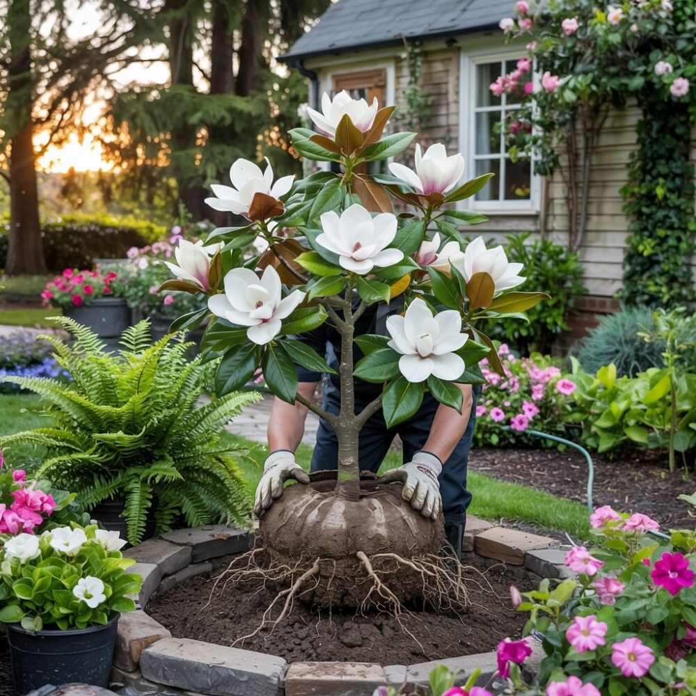 magnolia wiosną