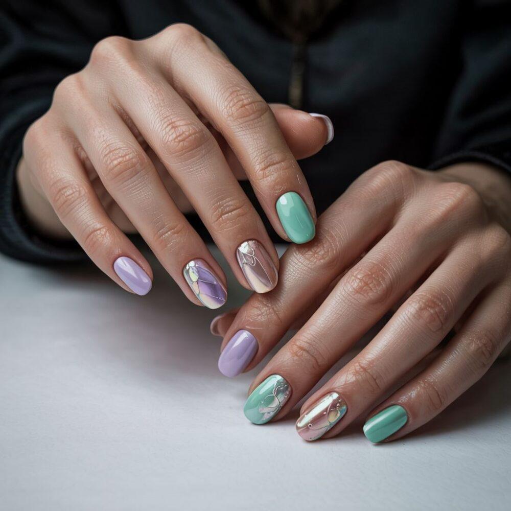 manicure w pastelowych kolorach