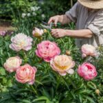 piękne piwonie w promieniach słońca