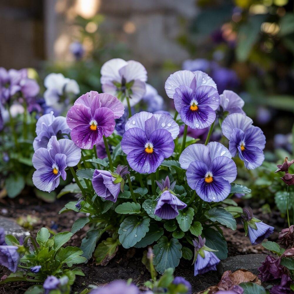 płatki bratków z bliska