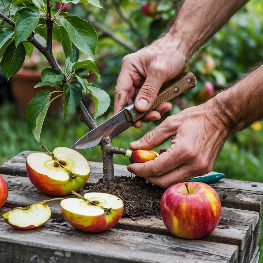sadownik szczepi drzewo
