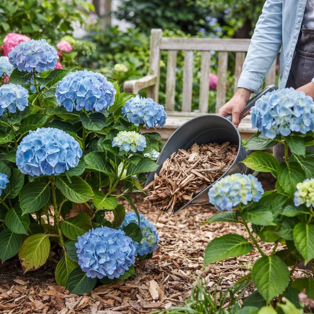 ściółka ogrodowa dla hortensji