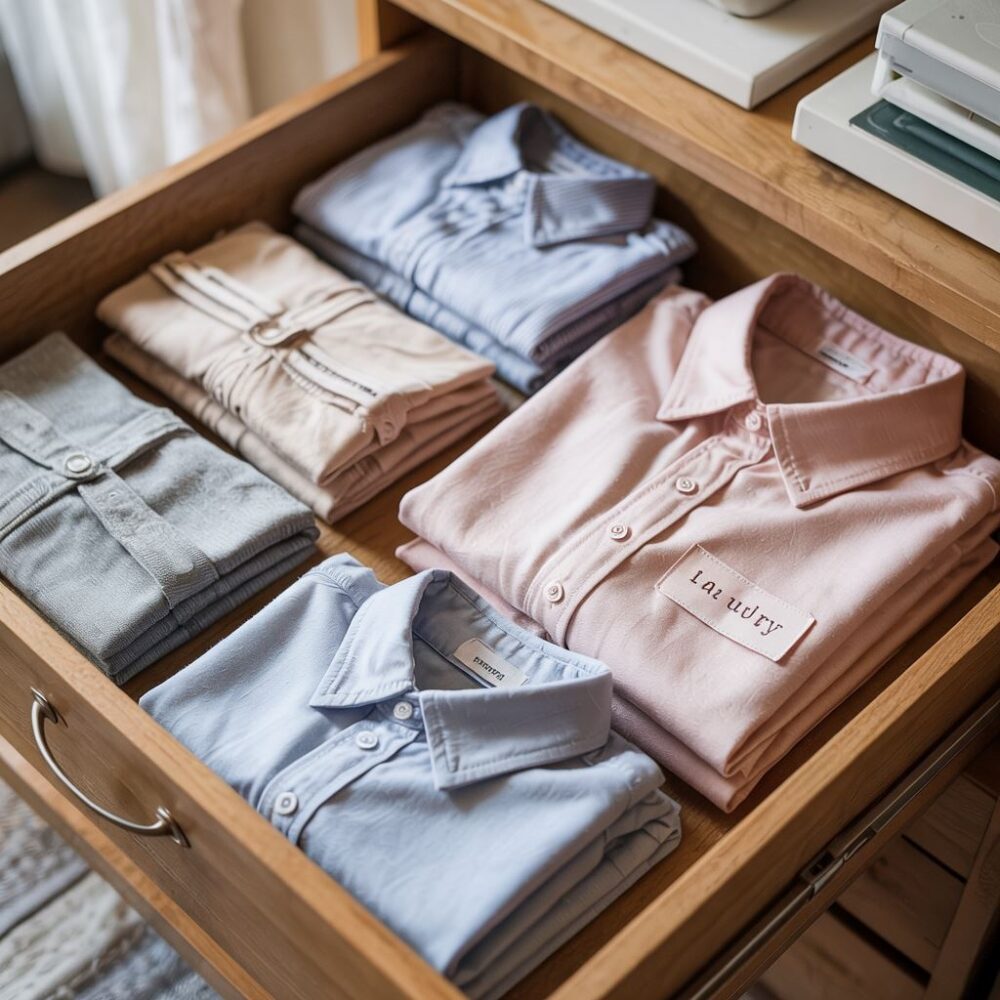 składanie ubrań w komodzie