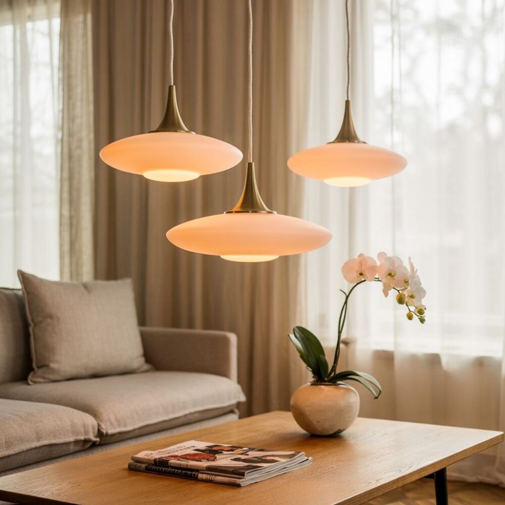 stylowy salon z lampami