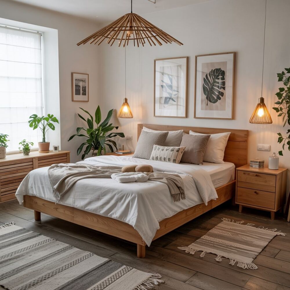 ustawienie łóżka w sypialni