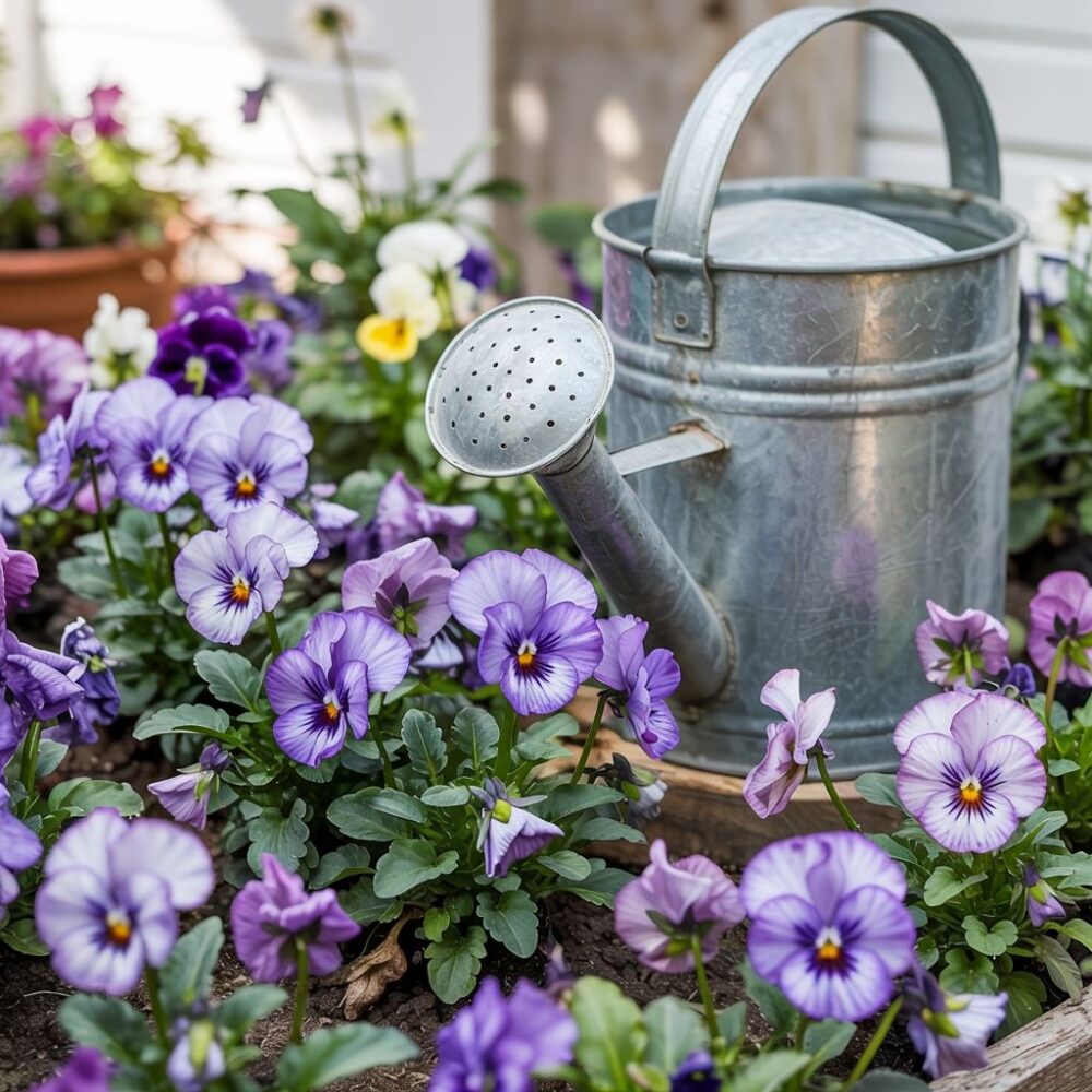 zdrowe bratki w ogrodzie