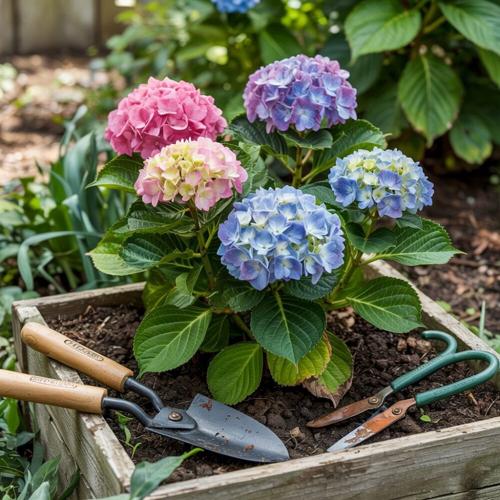 zdrowe hortensje w ogrodzie