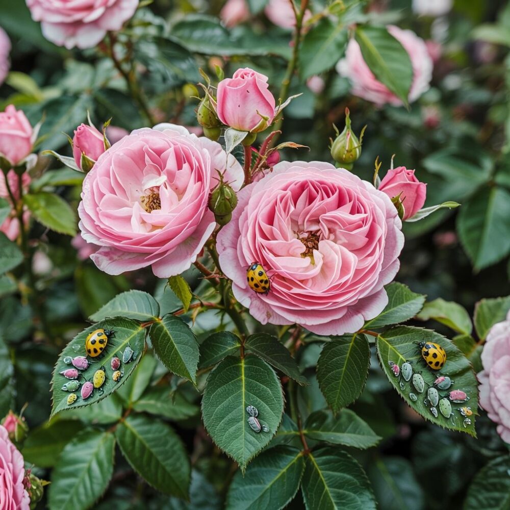 zdrowe liście róży bez mszyc