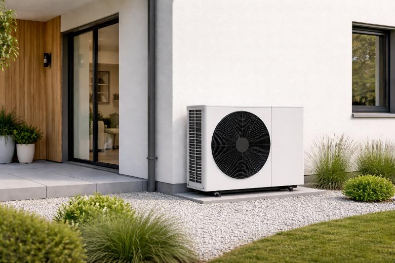 Nowoczesny dom jednorodzinny z zamontowaną pompą ciepła